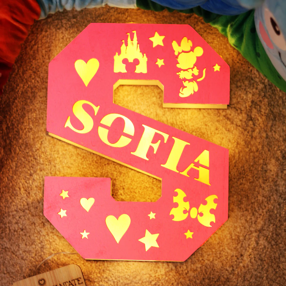 Lampada lettera personalizzata in legno con favole - Image 10