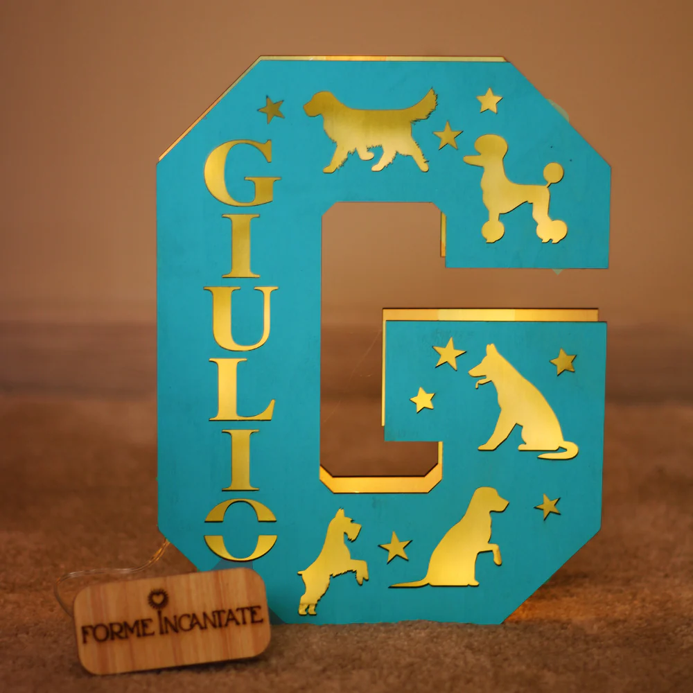 Lampada Lettera Con Cani Personalizzata - Image 4