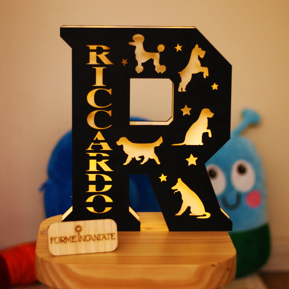 Lampada Lettera Con Cani Personalizzata - Image 8