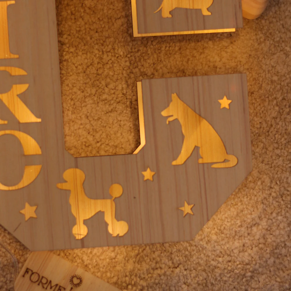 Lampada Lettera Con Cani Personalizzata - Image 9