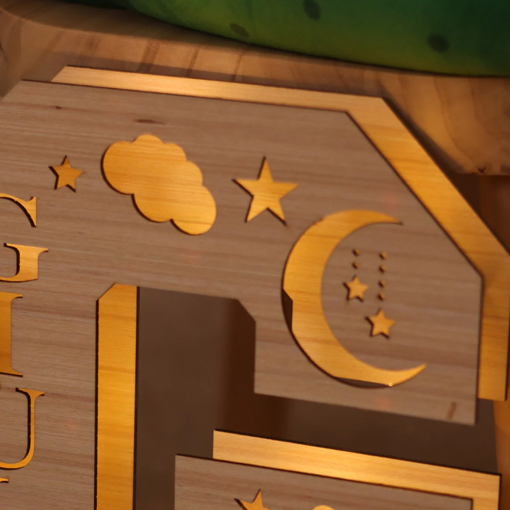 Lampada Lettera Con Orsetto Luna E Nuvole Personalizzata - Image 5