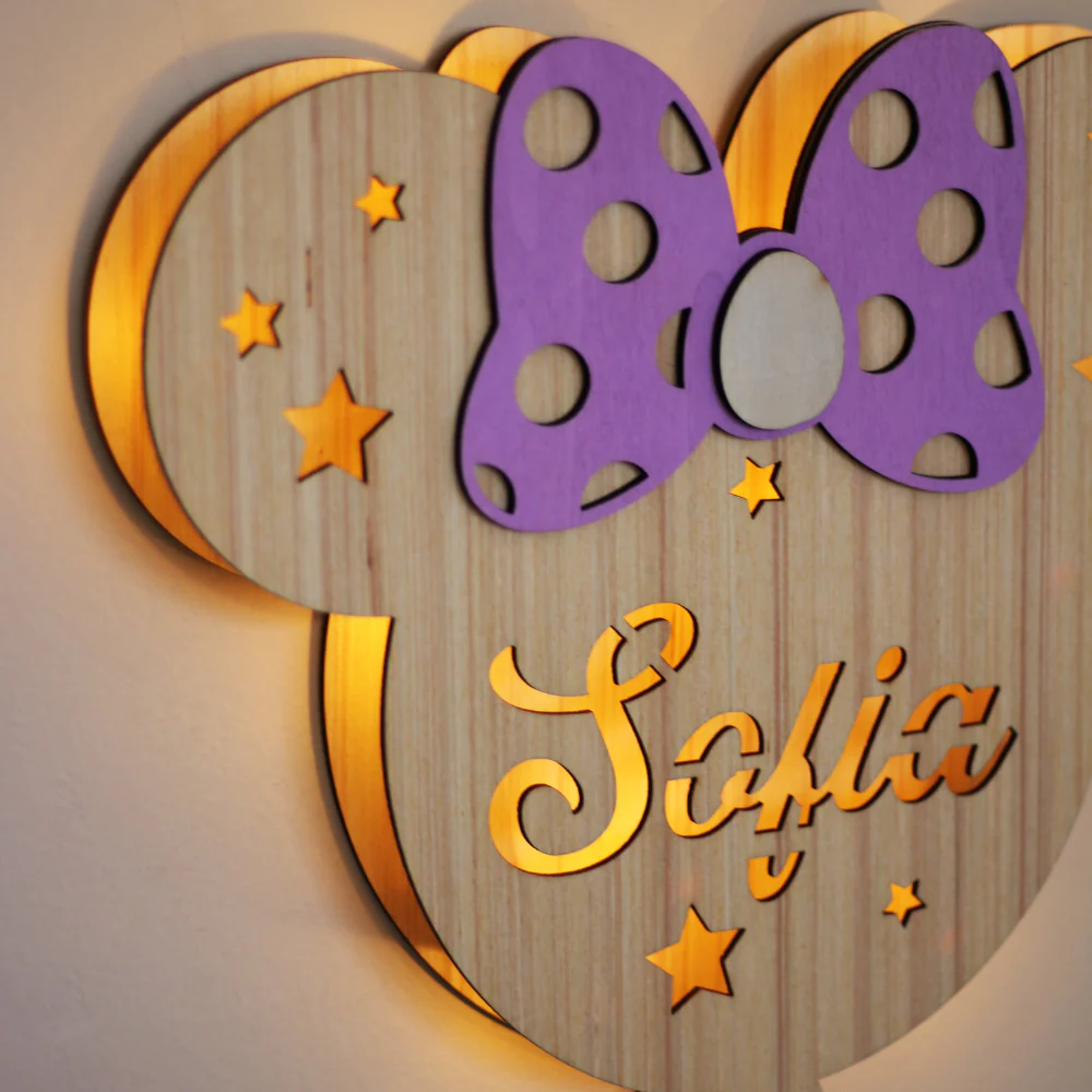 Lampada Minnie A Parete Con Nome Personalizzato - Image 5