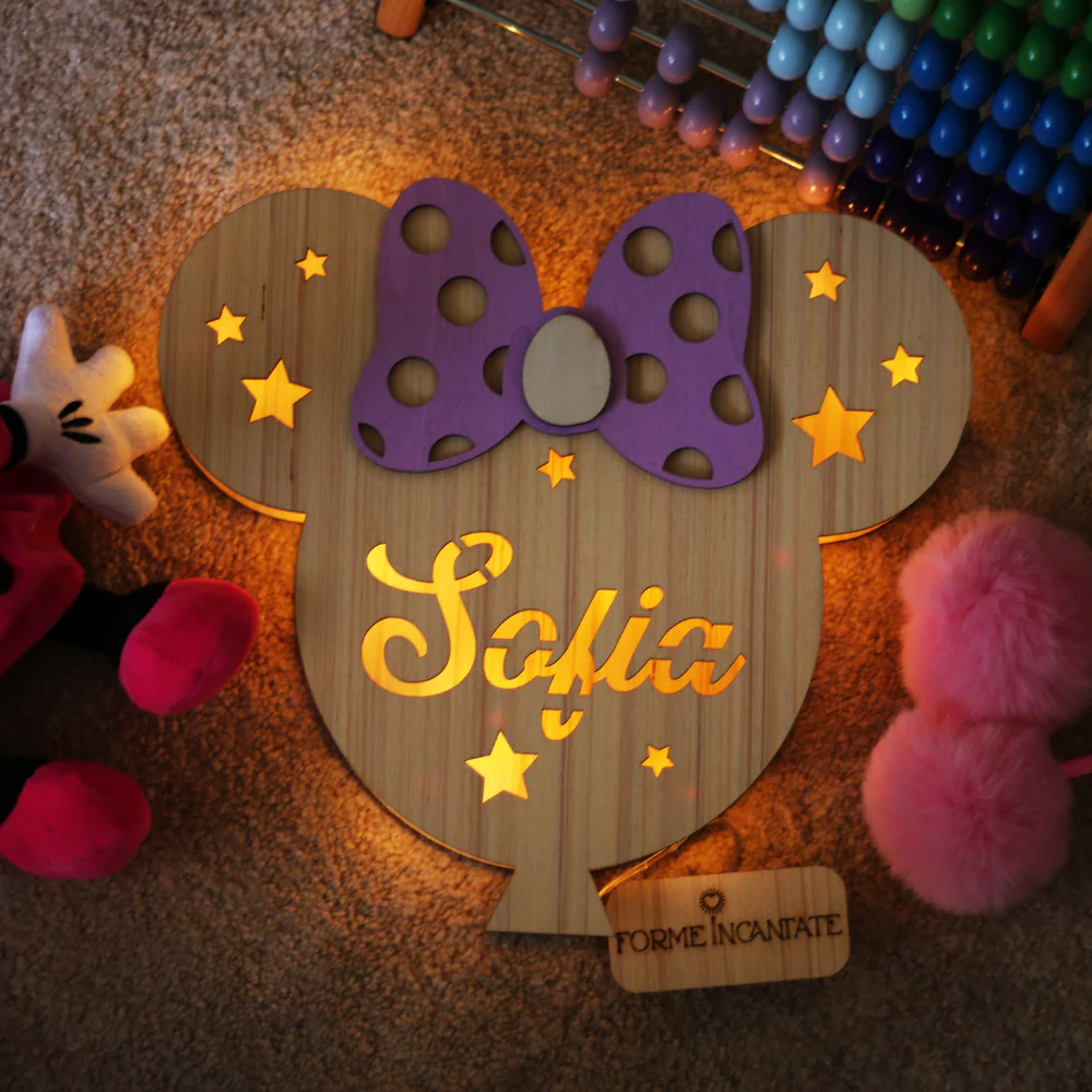 Lampada Minnie A Parete Con Nome Personalizzato - Image 7