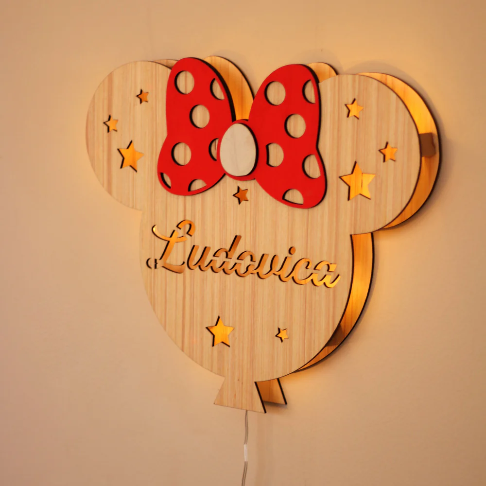 Lampada Minnie A Parete Con Nome Personalizzato - Image 8