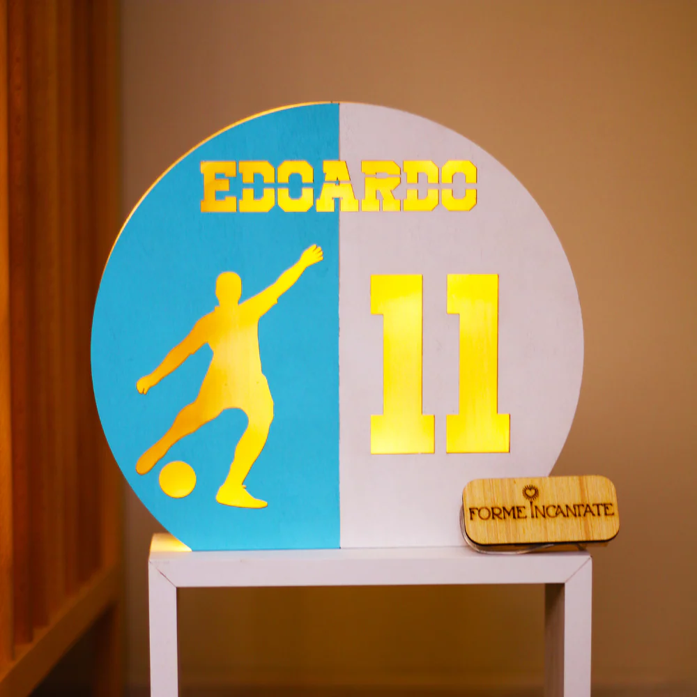 Lampada Tifoso Calcio Personalizzata In Legno - Image 5