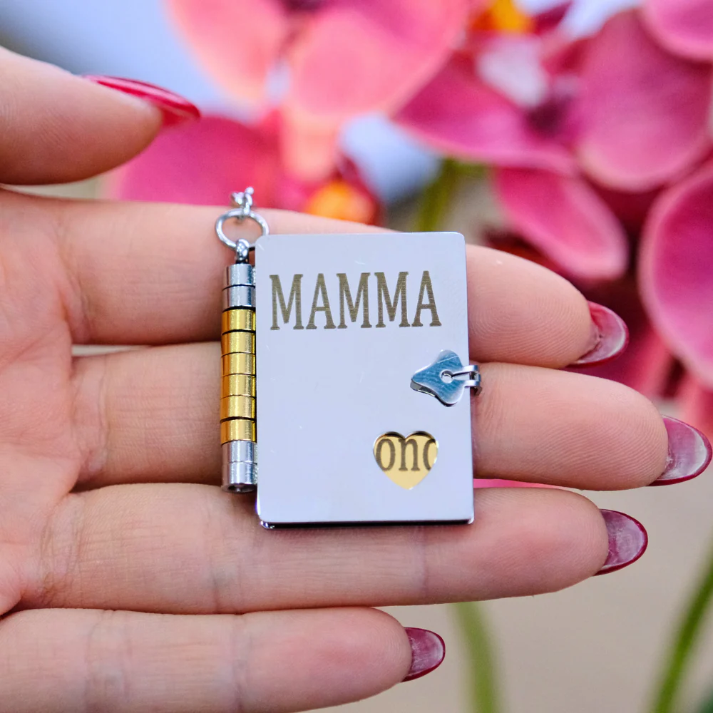 Portachiavi/Collana Book ~ Frase mamma Quello che sono lo devo a te