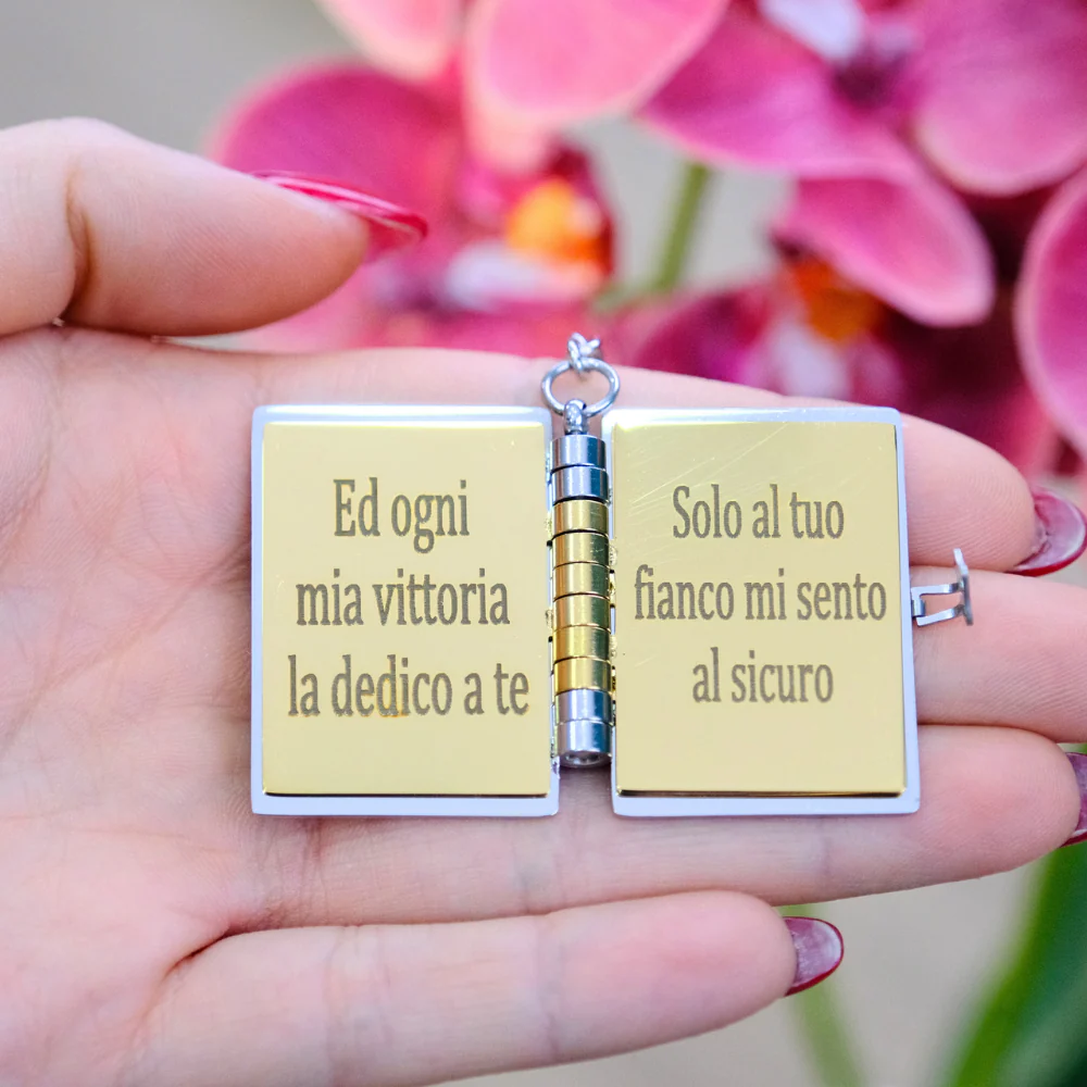 Portachiavi/Collana Book ~ Frase mamma Tu c'eri quando non c'era nessuno... - Image 3