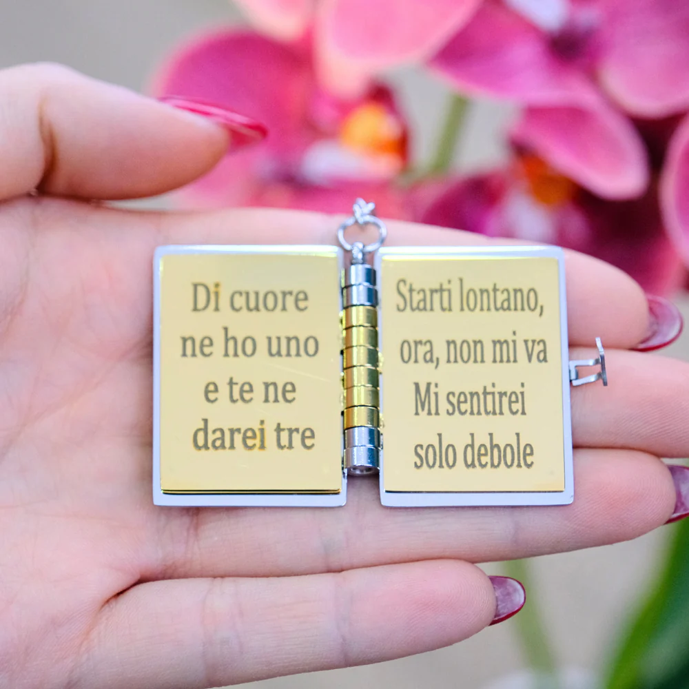 Portachiavi/Collana Book ~ Frase mamma Tu c'eri quando non c'era nessuno... - Image 4