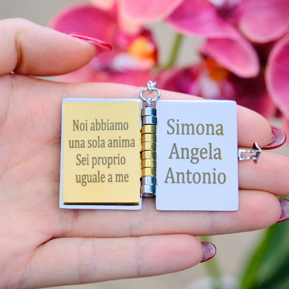 Portachiavi/Collana Book ~ Frase mamma Tu c'eri quando non c'era nessuno... - Image 5